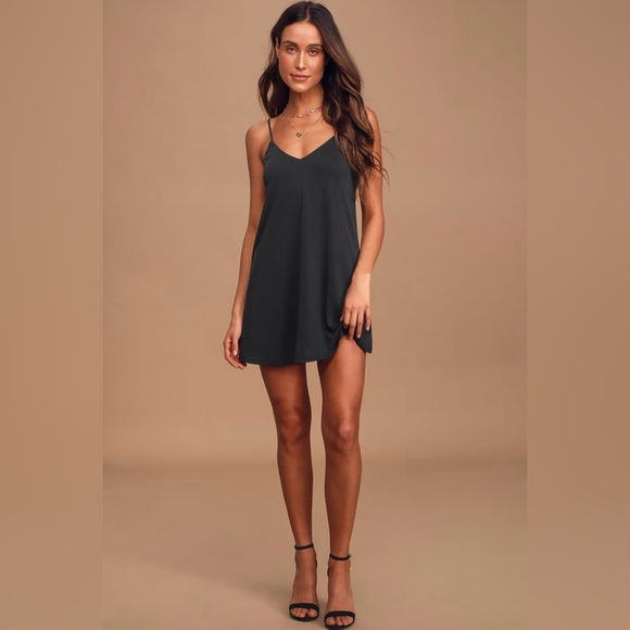 Worn once! Lulu’s black shift mini dress, size large! - Picture 1 of 8